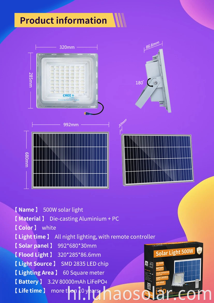 solar flood light solar panel